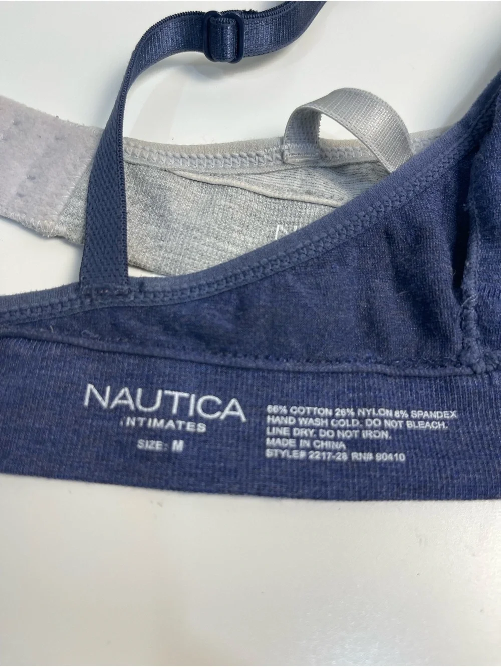 Nautica Gray & Navy Triangle Bralettes - Pack of 2 Bra sports bra medium
